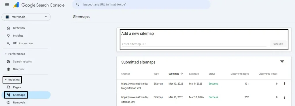 Indexing Guide Google search console