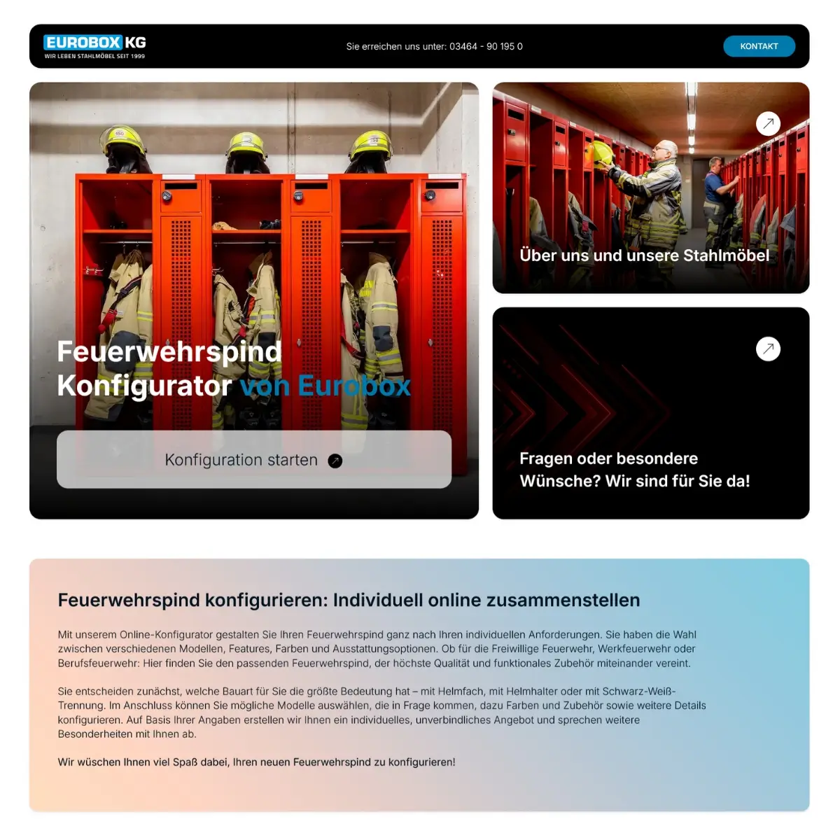 Feuerwehrspind Konfigurator — Custom B2B Tool