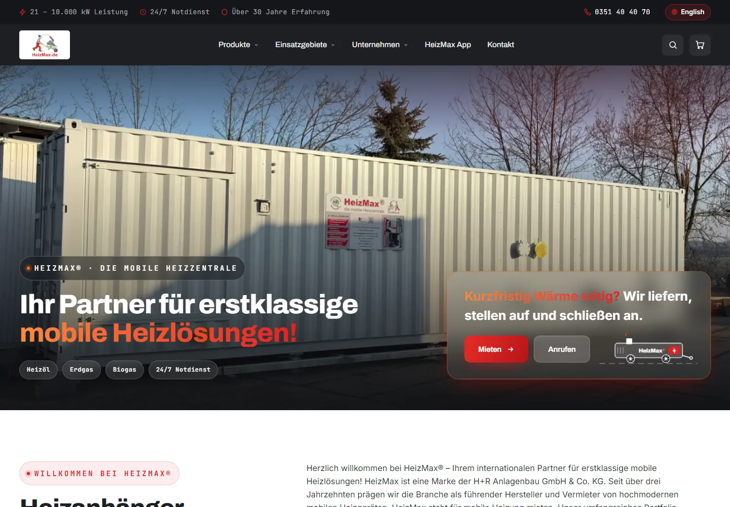 Startseite von heizmax.de