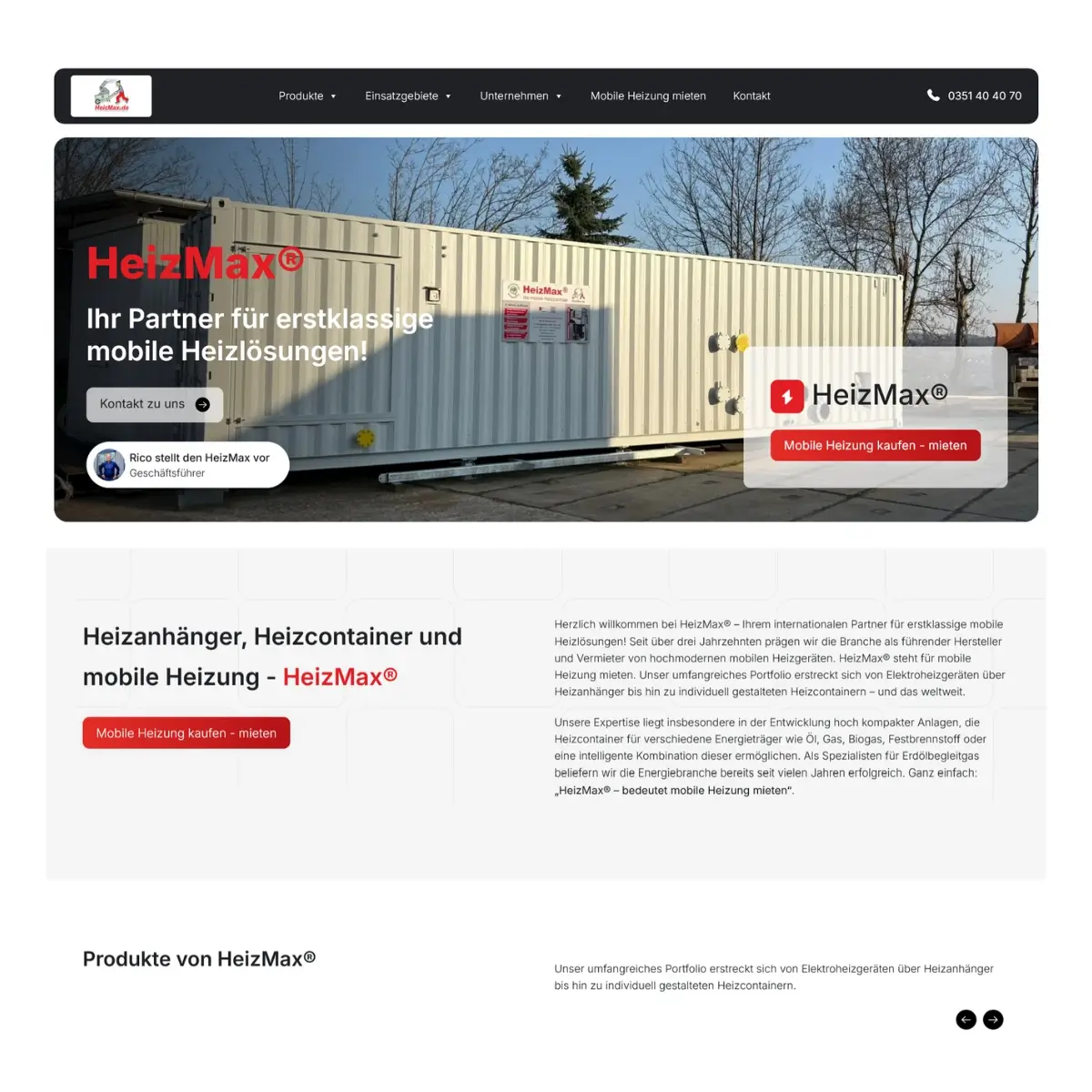 HeizMax® — WordPress mit Custom Theme
