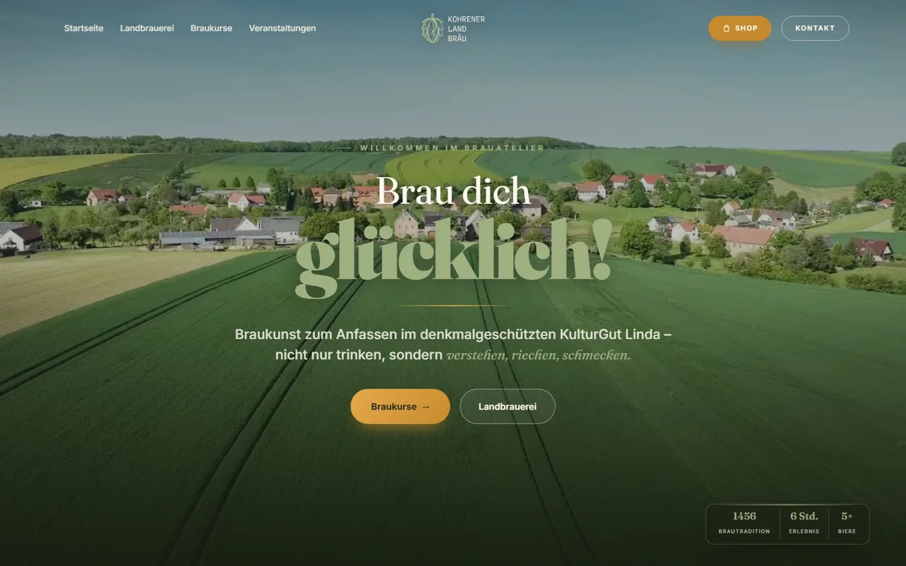 Kohrener Landbräu — Webdesign Referenz