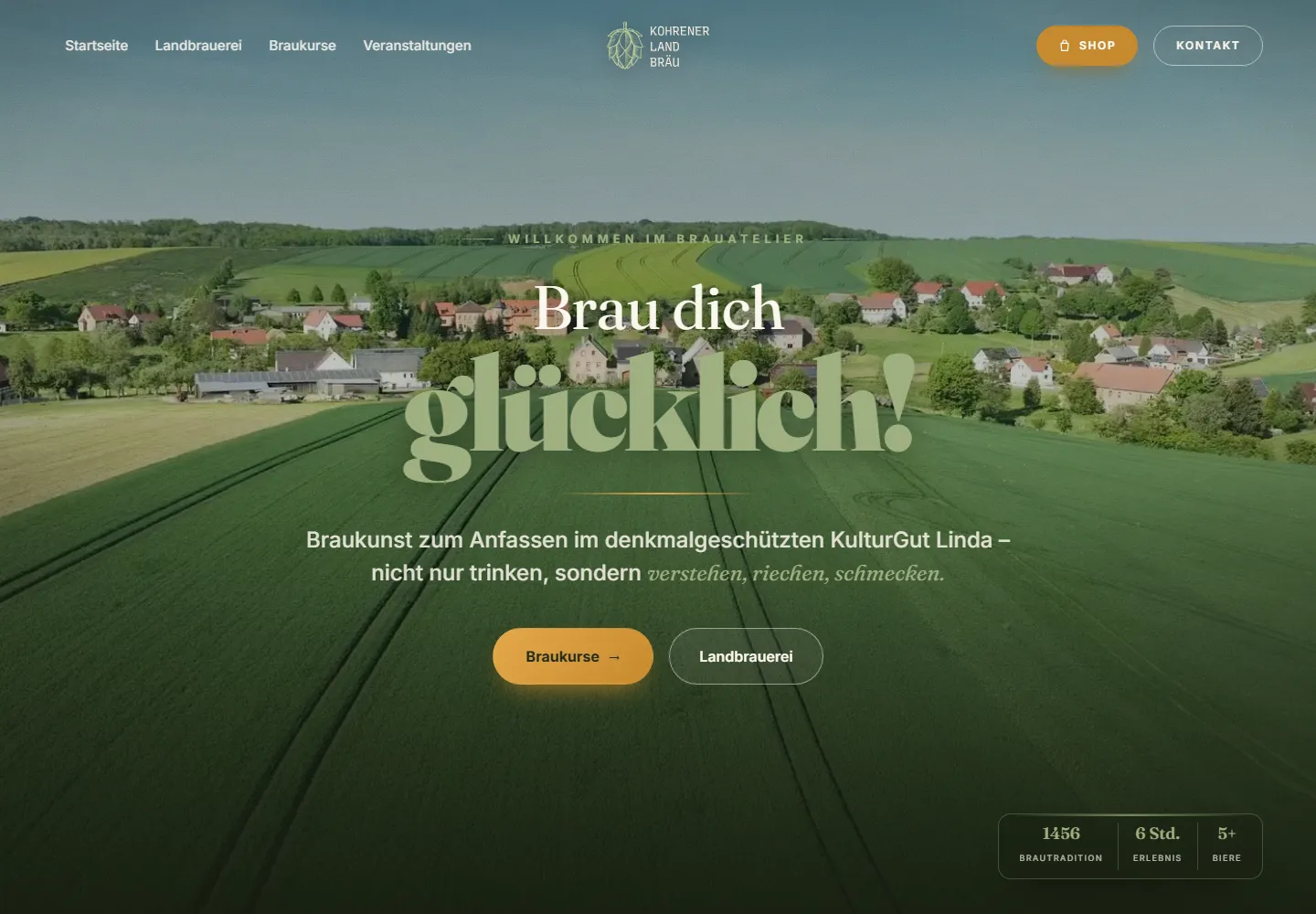 Startseite von kohrenerlandbräu.de