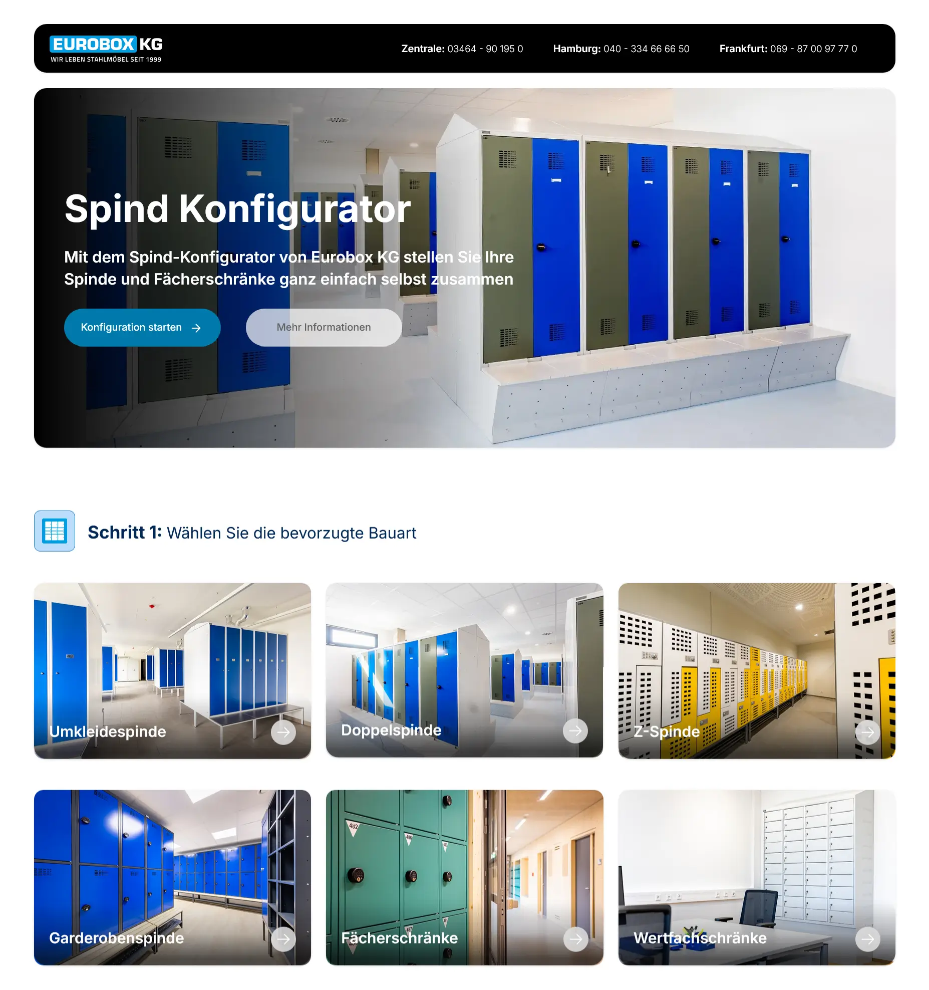 Spind Konfigurator — B2B Tool für Eurobox KG